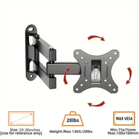 Adjustable TV Mounts Wall Mount Bracket Supports 10"-26" LED/LCD TVS,Holds Up to 15kg, VESA 100*100, Home Office Use TV Stand - Image 6