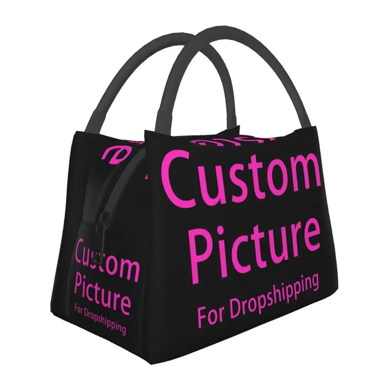 

Personalized Custom Photo Logo Insulated Lunch Bags Women Customized DIY Print Resuable Thermal Cooler Bento Box Hospital Office