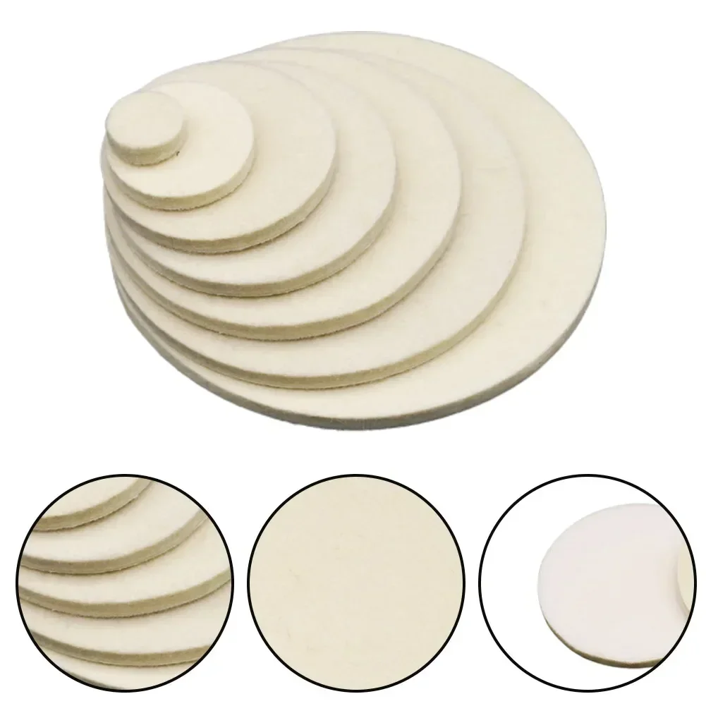 Car Polishing Pad 2pcs Wool Felt Polishing Pad Wheel Repair Scratches For Car Glass Stainless Steel Fine Wool Felt Polishing Wheel Soft Elastic