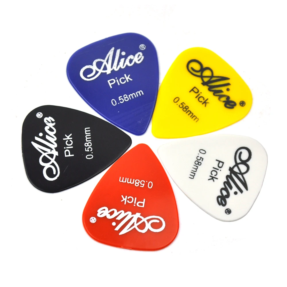 Alice AP-P Guitar Picks 0.58mm Smooth ABS Assorted Colors 100pcs