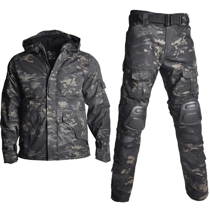 

G8 Tactical Jackets Man Pants Military Uniform US Army Camouflage Coat Hood Windproof Fleece Airsoft Combat Suits Hunting Outfit