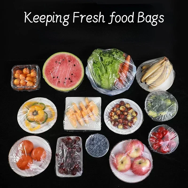 Food Fresh Keeping Film Food Cover Fruit Vegetable Storage Bag 50/100/200/300/500PCS Stretch Wrap Bowl Dish Cover Storage Bag, food cover,fresh keeping bags,plastic food storage bags,plastic wrap,plastic food cover,food storage bags,disposable food cover,plastic packaging bags