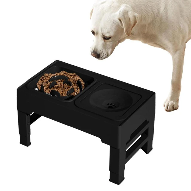 MAMI&BABI Elevated Dog Bowls, 3 Adjustable Heights Raised Dog Food Bowl  Feeding Stand for Large Dogs, Non-Slip Slow Feeder and Deep Water Bowl  Station