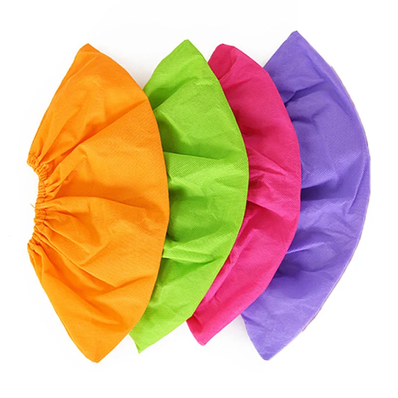 Soild Color Household Shoe Covers Thick Non-woven Anti-static Non-slip Washable Cycling Overshoes