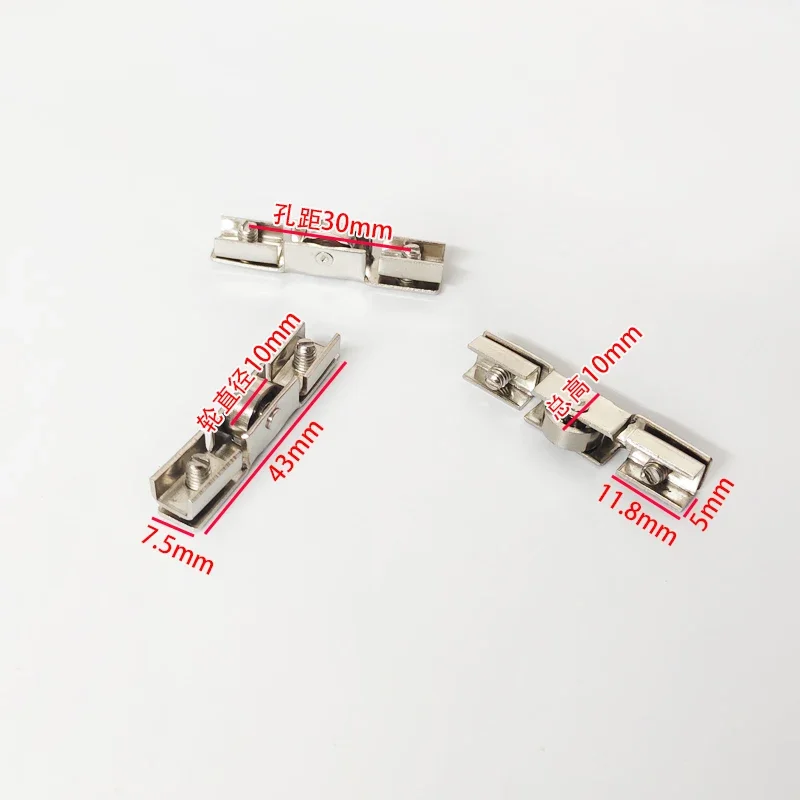 10pcs glass H-slot display cabinet sliding slot wheel with bearing counter upper, middle, and lower sliding door wheel