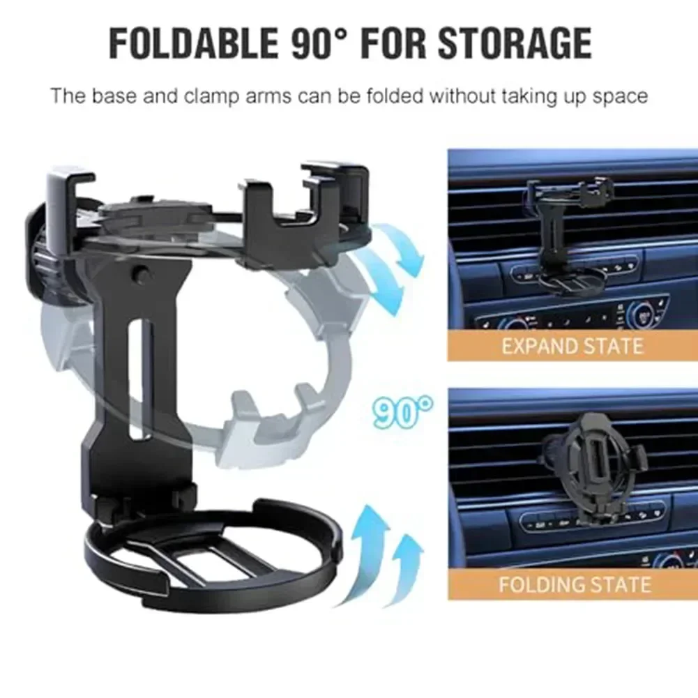 2-in-1 Car Air Vent Phone Mount & Cup Holder. Universal Adjustable Drink Stand for SUV/Truck/Van. Securely Holds Phone & Coffee/