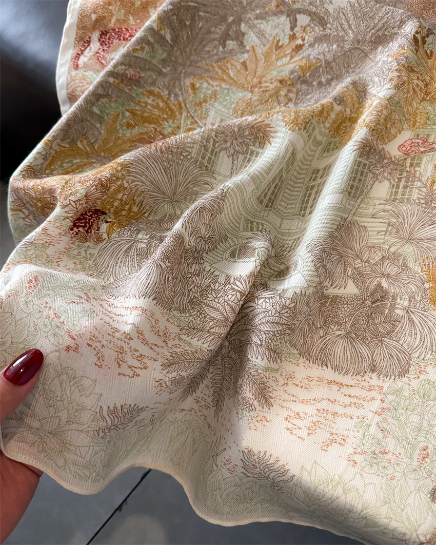 Reine Baumwolle Frauen Schal Quadrat Foulard dame Hals Haar Schals Design Gedruckt Kopftuch Mode Mädchen Schals 2025, Neue – Detail 11