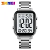 SKMEI 2259 Luxury EL Display Stainless Steel Digital Watch for Men Waterproof Sport Electronic Mens Wristwatch 1859 Reloj Hombre 1