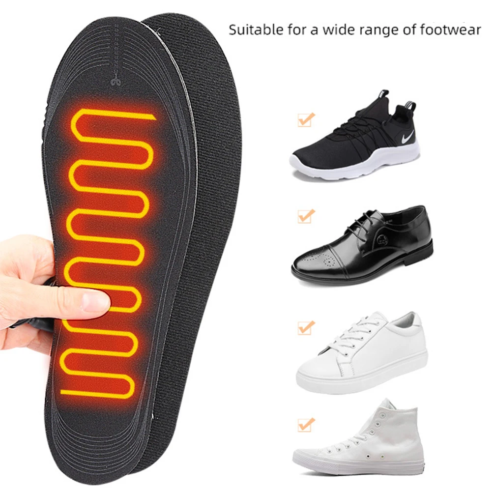 USB Heated Shoe Insoles Electric Heated Shoes Pad Cuttable Foot Warming Pad Washable Electric Heated Insoles for Skiing Hiking
