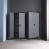 Metal Storage Cabinet with Locking Doors, Black Garage Lockable Steel Cabinets with 4 Doors and 5 Shelves for Home, Garag 2