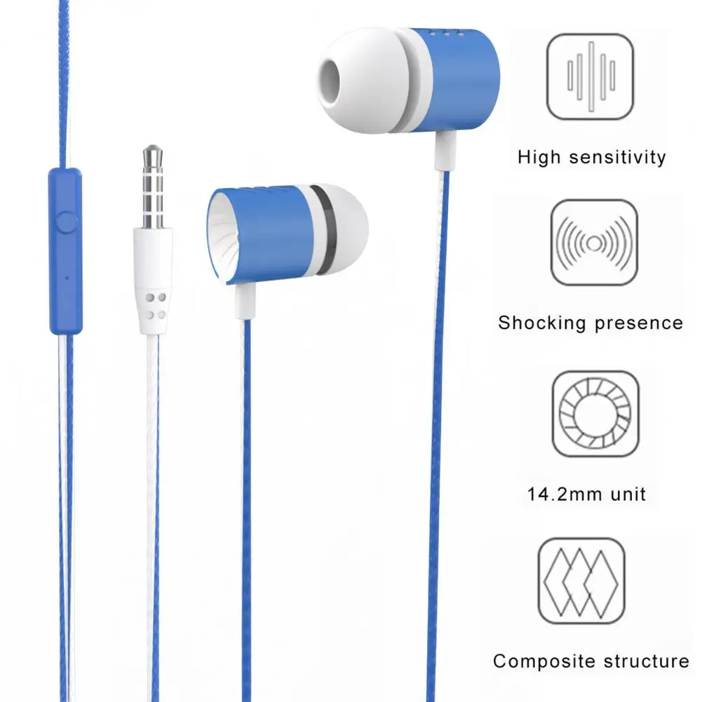 

Wired Earbud Powerful Bass Intelligent Noise Cancelling Ergonomic 3.5mm Stereo Sports In-ear Gaming Earbud for Running