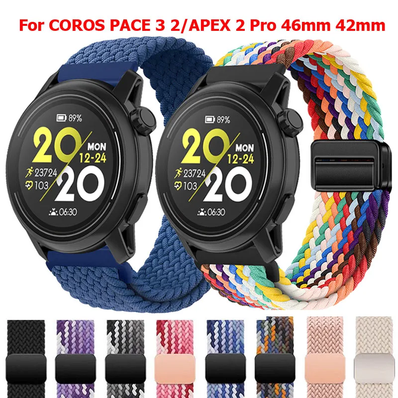 Magnetic Braided Solo Loop Wrist Bracelet, 22mm/20mm