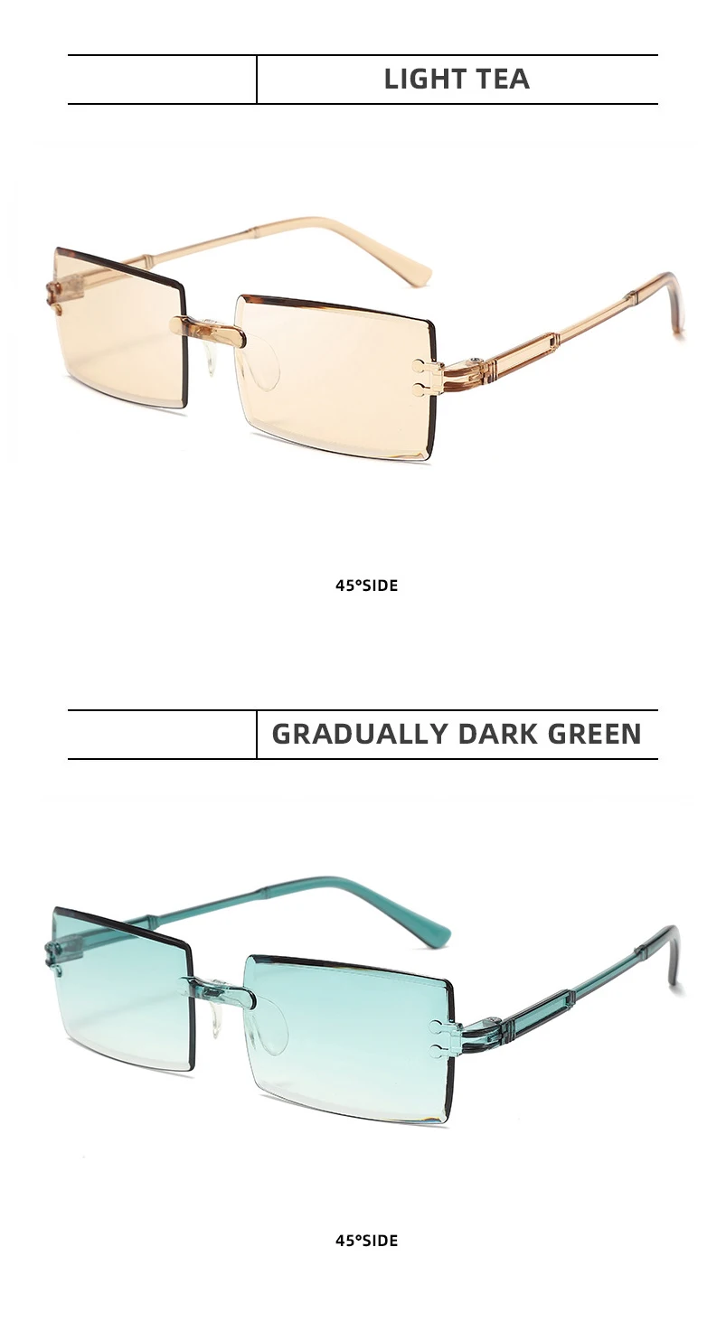Fashio Vitage Suglasses Wome Rimless Frameless Rectagle Shades Gradiet Brad Summer Travelig Su Glasses for_voghion.com