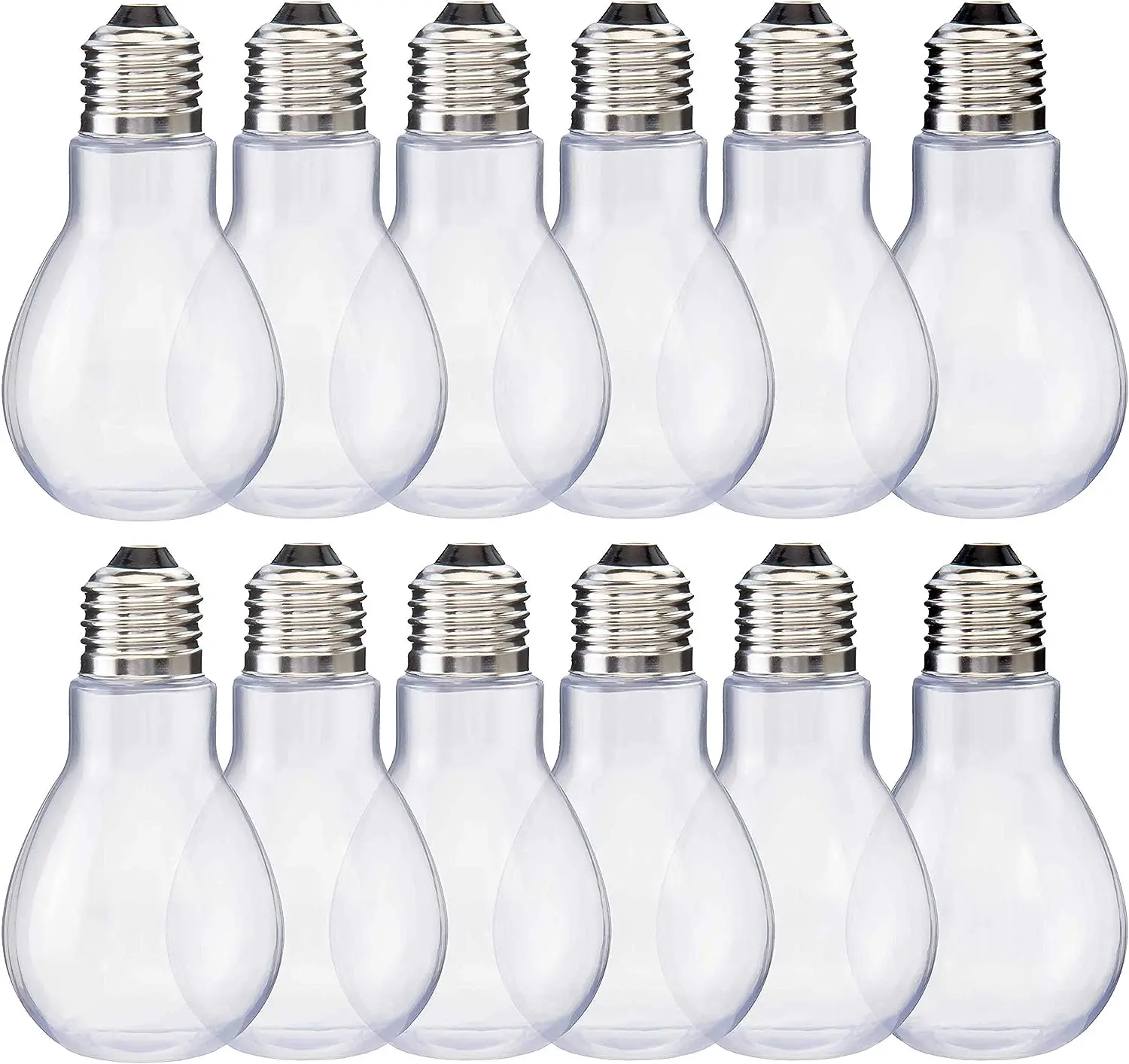 24Pack Clear Plastic Light Bulbs Jars 3.38 Oz/ 100 ml Fillable Lightbulb Bottle  Bulk for Craft with Gold Lids Decorative Bulb - AliExpress