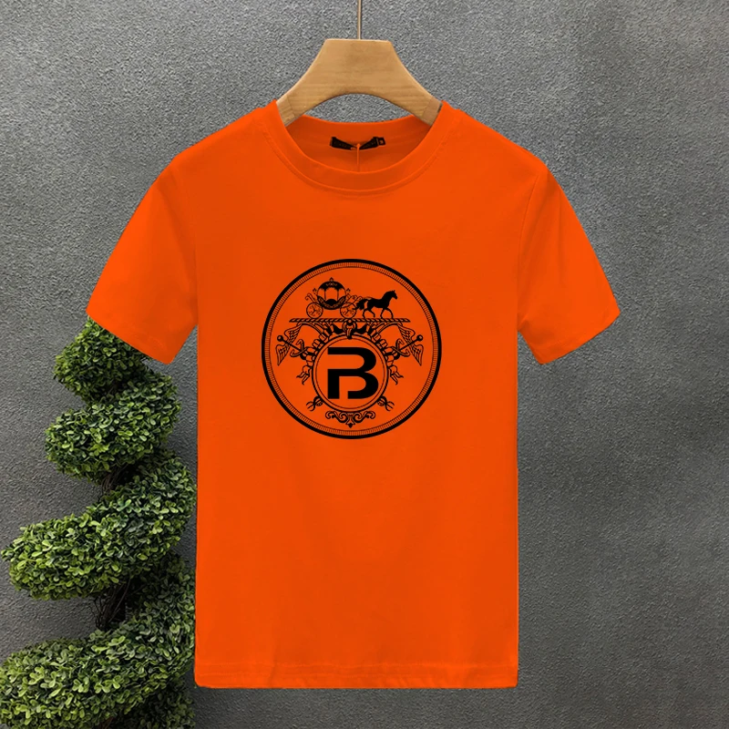 2024 New High Quality Oversized Brand Carriag B 100% Cotton Print Tees Summer Haruku For Men/Women Short Sleeve T-shirt_voghion.com