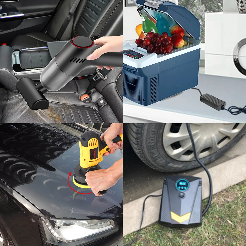 Cigarette Lighter Converter Supply Lighter AC/DC Convert 110V/ 220V to 12V 15A Power Adapter EU US UK Plug 4