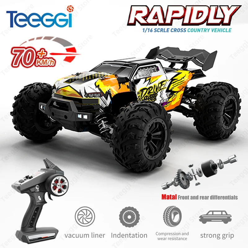 16102 PRO 1:16 High Speed RC Car With LED Light Drift 70KM/H
