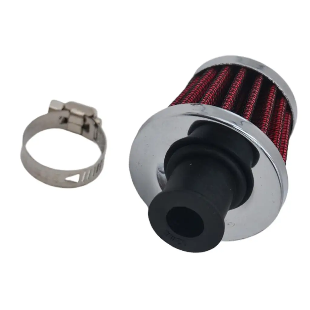 

12mm Red Mini Cold Air Intake Filters Crankcase Breather Valve Covers