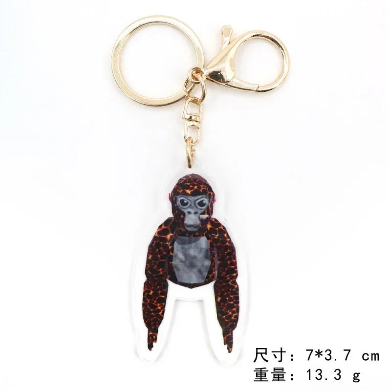 Cute Gorilla Tag Monkey Keychain, Engraçado Boxing Rock Brincalhão