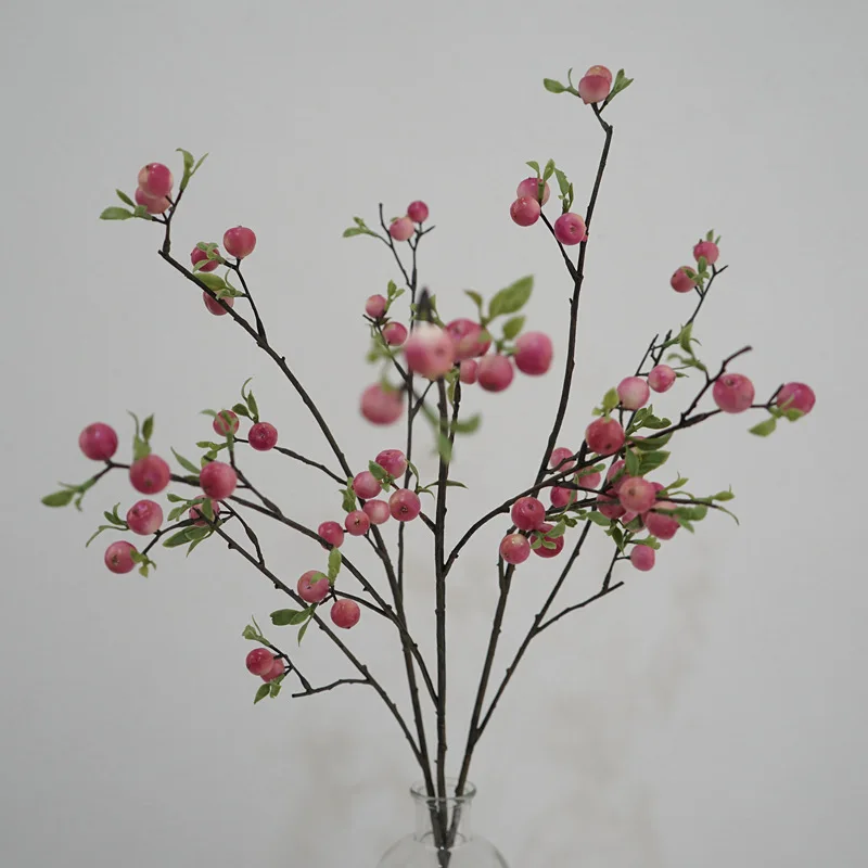Description Picture 2 of itemArtificial Berry Apple Fruit Flower Branch Living Room Home Decoration Wedding Floral Arrangement Material Christmas Photo Props