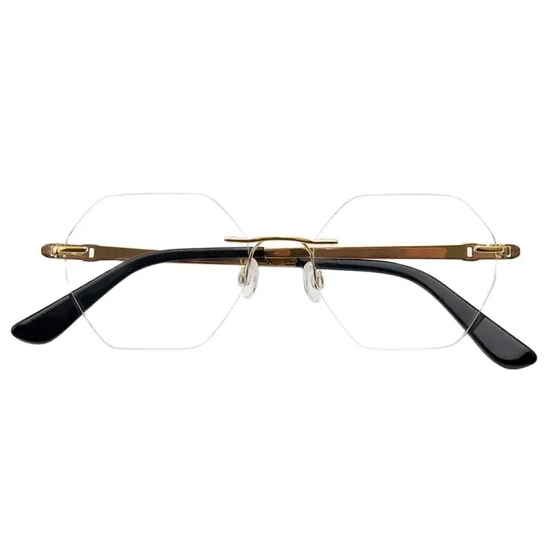 

Chashma Rimless Pure Titanium Frame Octagon Eyewear Men Prescription Optical Glasses Female Progressive Anti Blue Ray Lenses