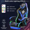 Gaming Chair with Massage and LED Lights Ergonomic Video Game Chairs with Footrest High Back Reclining Computer Chair 3