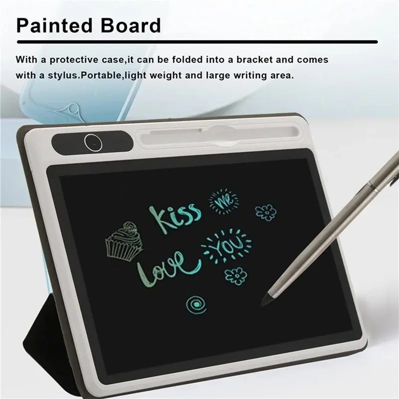 2Pcs 10 인치 스마트 비즈니스 쓰기 보드 (보호 케이스 포함) Lcd 드로잉 태블릿 어린이 손으로 그린 ??보드