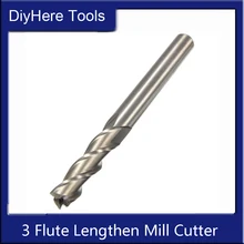  1Pc 3 Flute HSS Lengthen End Mill Cutter 16mm CNC Straight Shank Drill Bits Cutter Tools for Wood Aluminum Steel Titanium 