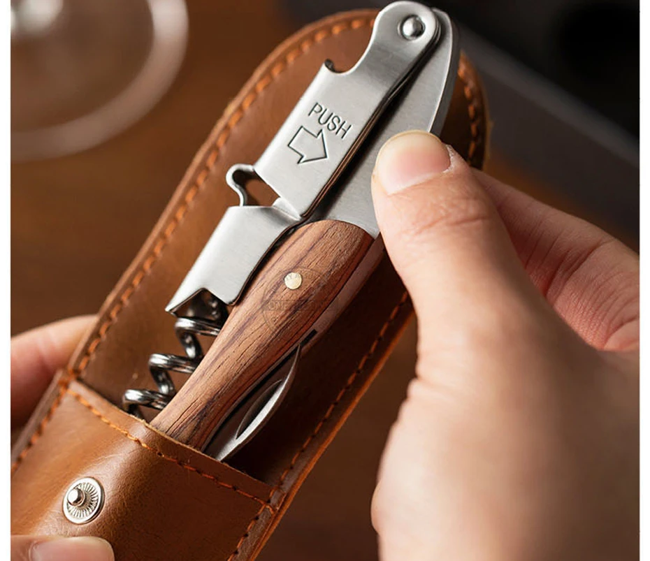 Professional Waiter Corkscrew With Wood Handle And Storage Bag_voghion.com