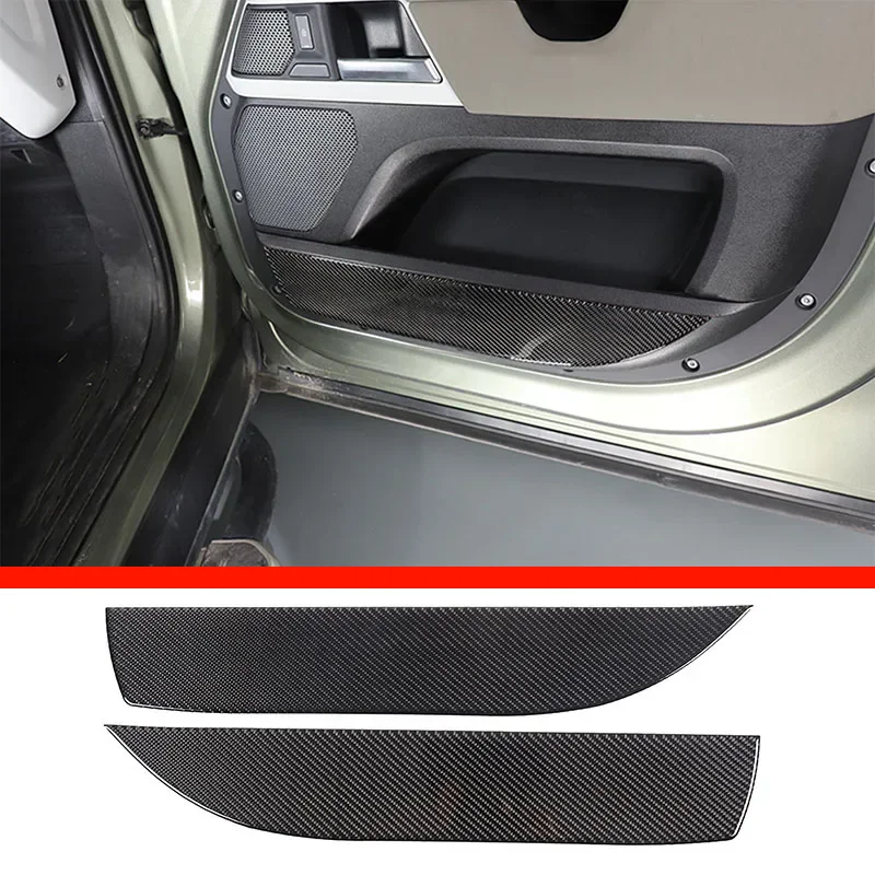 Per Land Rover Defender 110 2020-2024 Soft Carbon Fiber Car Front Inner Door Panel Adesivo Decorativo Accessori Interni