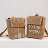 Cute House Shape Straw Backpacks for Little Girls Funny Handmade Woven Back Pack Lovely Summer Beach Bag for Children 2023 Bags 2
