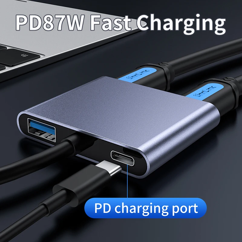 Unnlink-hub Usb c tipo c para Dual Hdmi Usb 3.0 Conversor pd 87w Adaptador para Macbook Air Pro m2 m1 Estender Tela Diferente 4k - Imagem 6
