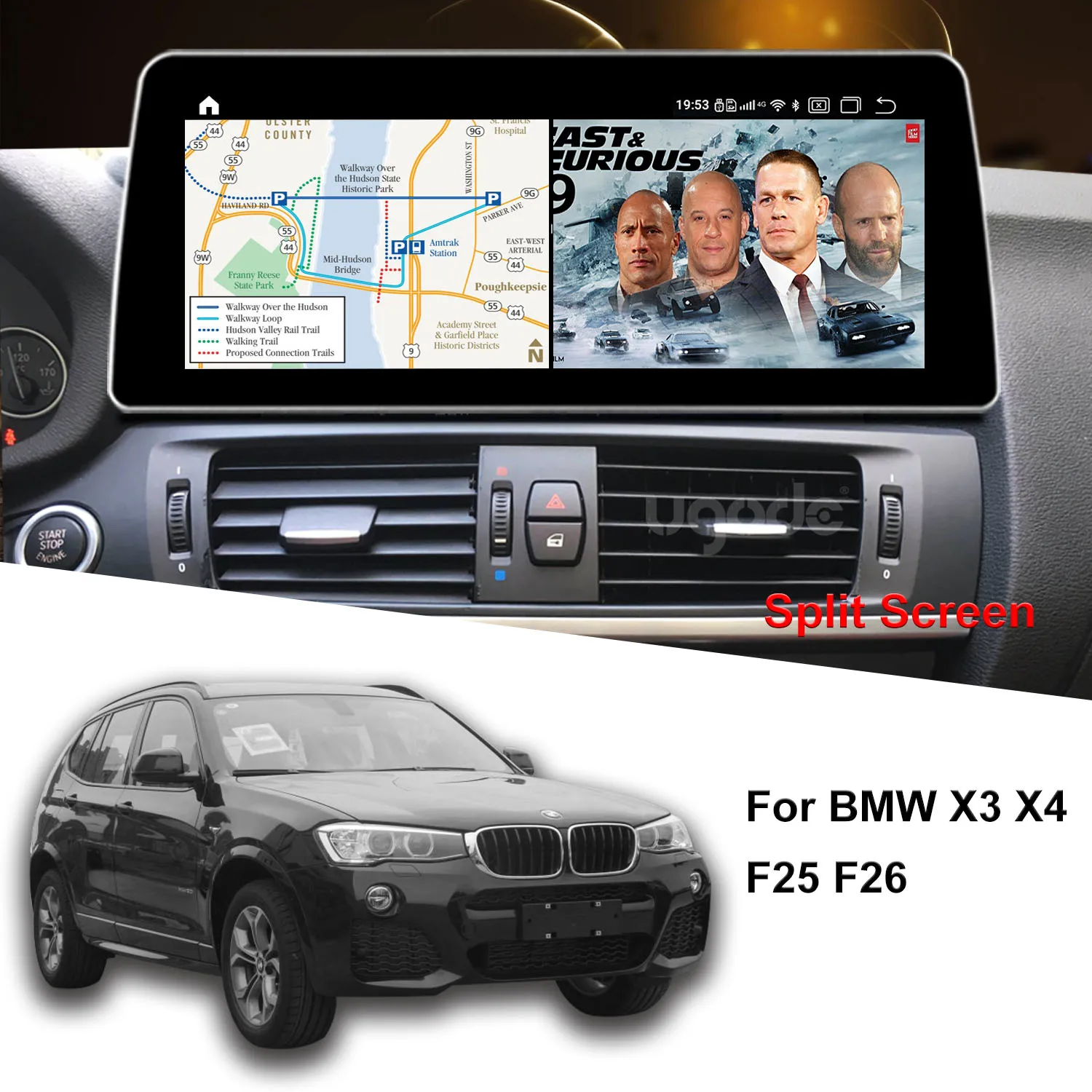 

12.3inch Android Display Carplay HD Screen 4G WIFI Upgrade Modification Monitor Camera Multimedia Player GPS For BMW X3 X4 F25