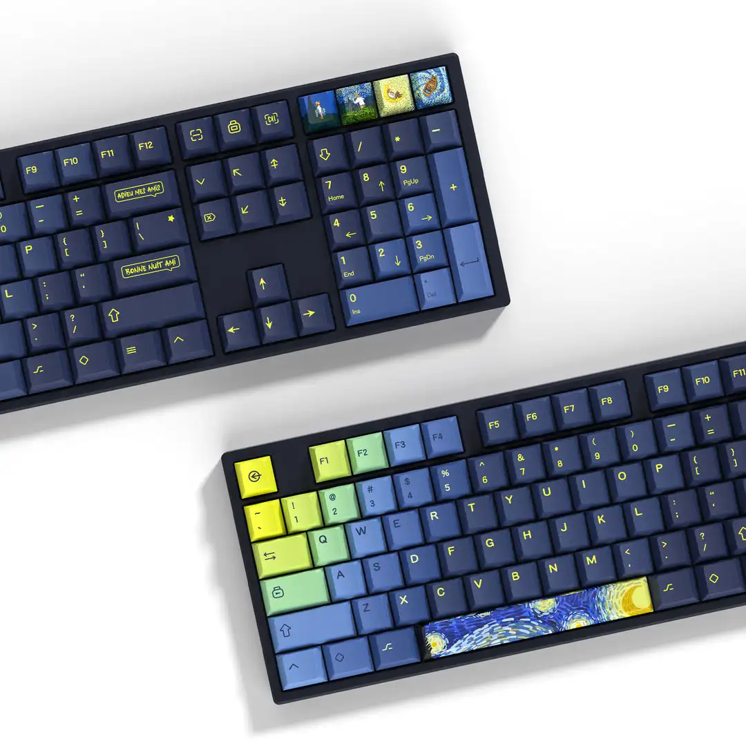 Starry Night Cherry Perfil Keycaps Pbt Keycap para Gateron Switches mx Teclado Gaming 131 Chaves Cinco Lados Dye Sublimação - Imagem 5