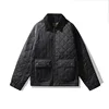 OKONKWO quilted jacket men's retro solid color corduroy lapel coat thick windproof warm workwear jacket autumn and winter 4
