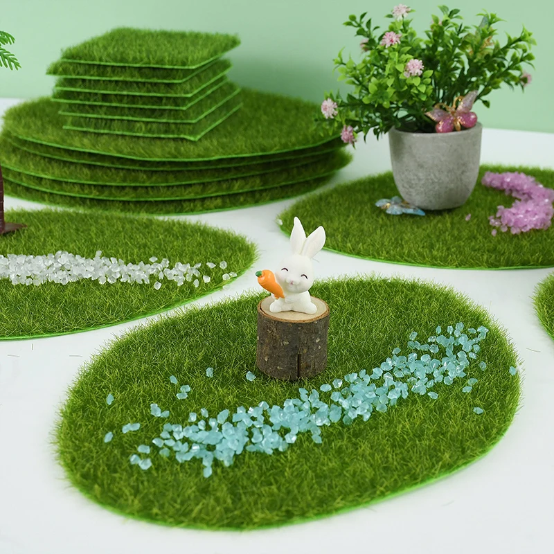 Mini Artificial Green Grassland Fairy Garden DIY Micro Landscape Simulation Moss Lawn Turf Mat Home Floor Decorative