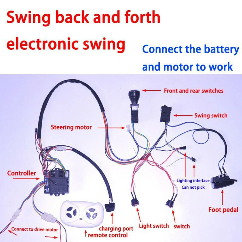 1set DIY Wire Switch Receiver RC Kit With 2.4G Remote Control Baby Electric Car Controller For Kids Electric Car Modified