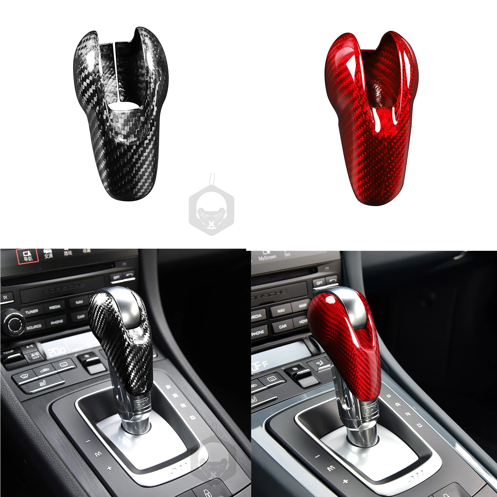 

For Porsche 911 718 Boxster Cayman Macan GTS Panamera 2014-2019 Carbon Fiber Gear Stick Shift Knob Sticker Trim Car Accessories