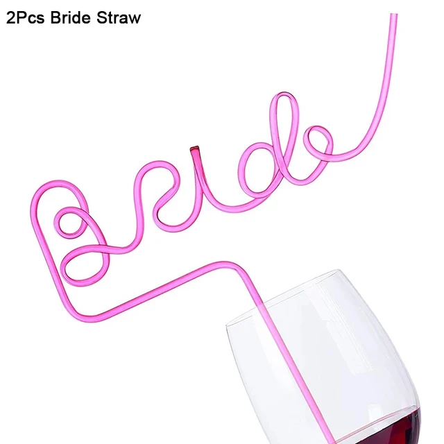 Wedding Decoration Bridal Shower Veil Team Bride To Be Satin Sash Balloon Bachelorette Party Girl Hen Party Decoration Supplies 2pcs straws