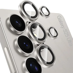 Titanium Alloy Camera Protector Ring with 9H HD Glass Rear Lens Case for S26 Ultra 5G (5PCS) (Titanium Gray - 02)