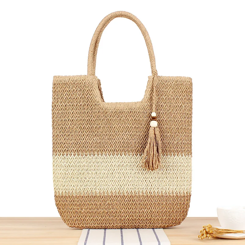 Woven bag women's 2024 new trendy summer seaside travel tote bag versatile large-capacity handbag