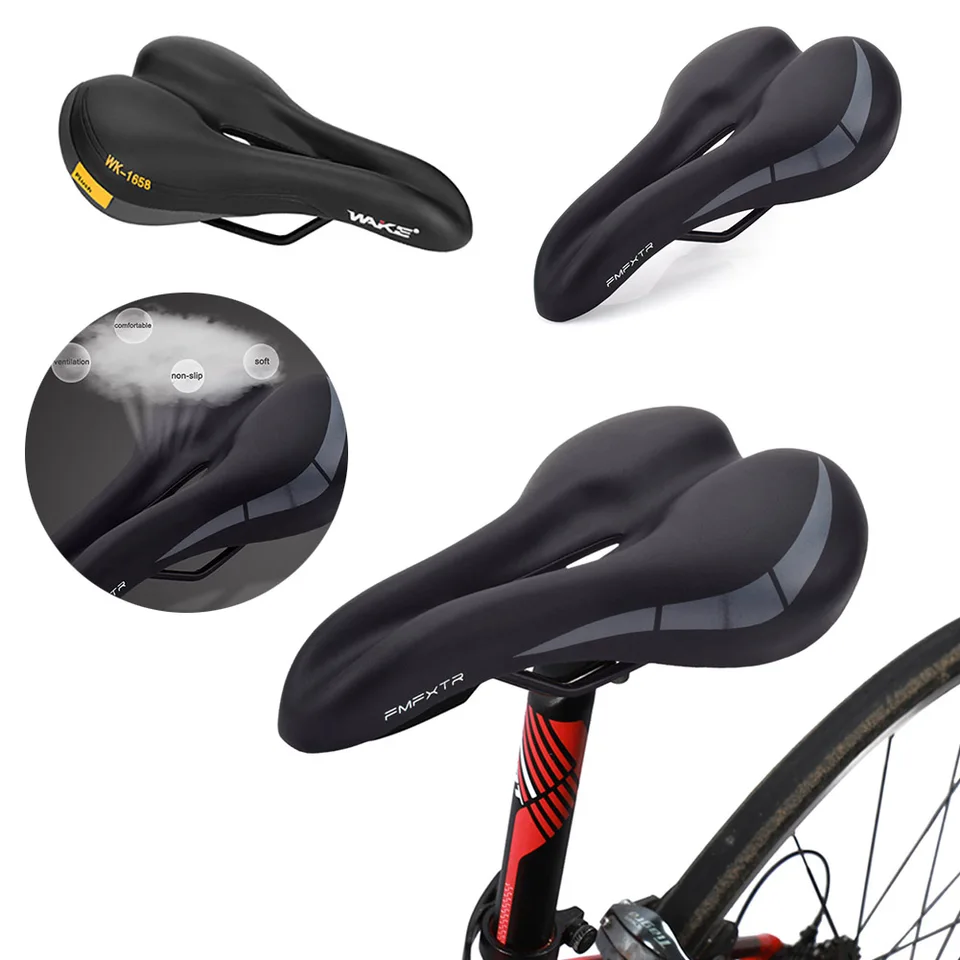 Selle De Vélo Confortable Sans Nez – Mousse Amortissante, Antidérapante – Pour VTT, Vélo De Ville, Home Trainer – Taille 32x19 Cm