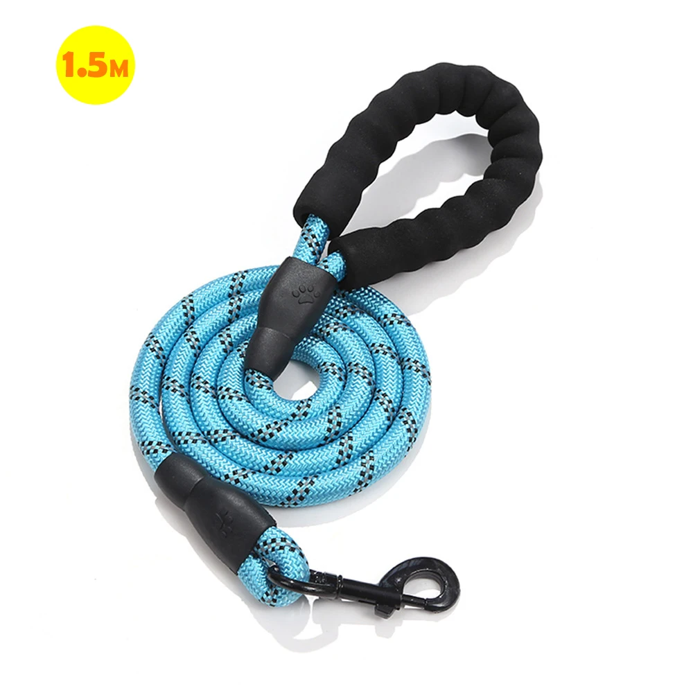 1.5m Pet Dog Leash Reflective High Elasticity Dog Leash with Soft Handle for Walking Training Nylon Dog Rope Dog Accessories 