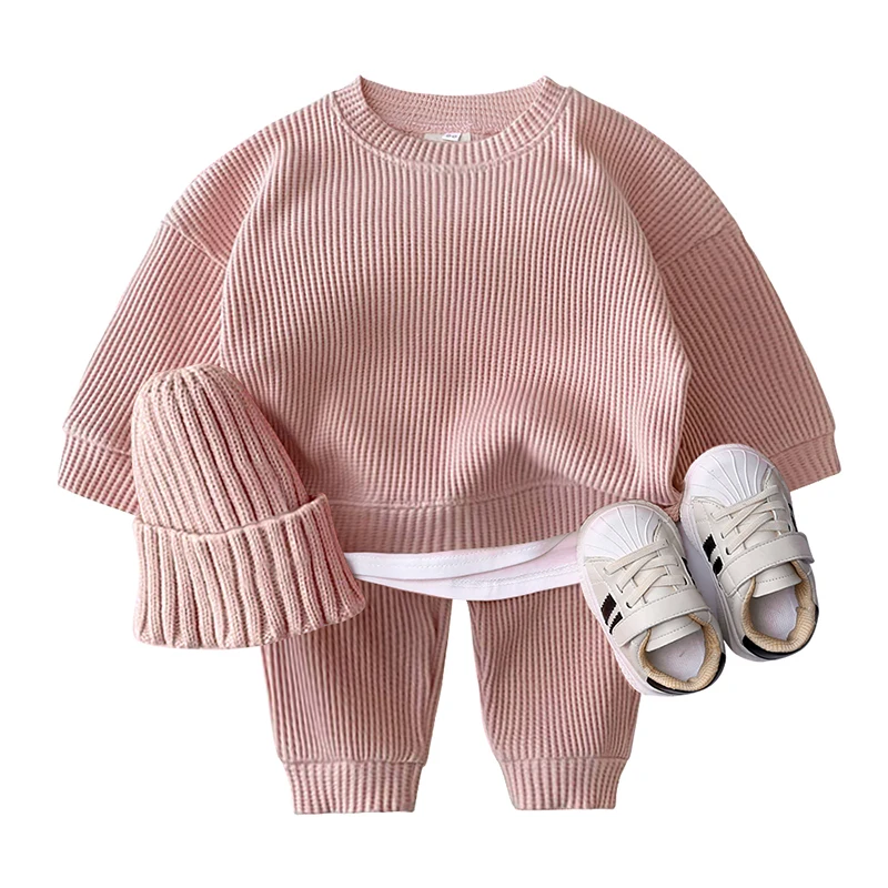 Baby Clothing sets Tracksuits for Girls Sets Cotton Knitting Pullovers Tops+Pants Clothes for Boys Newborn Toddler Outfits Loose - 3