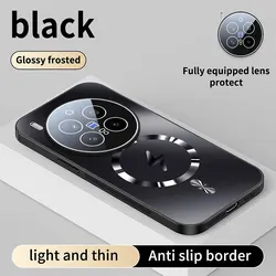 Magnetic Magsafe Matte Frosted Case with Camera Lens Protection & Wireless Charging Compatibility for Vivo X300 Pro (Black)