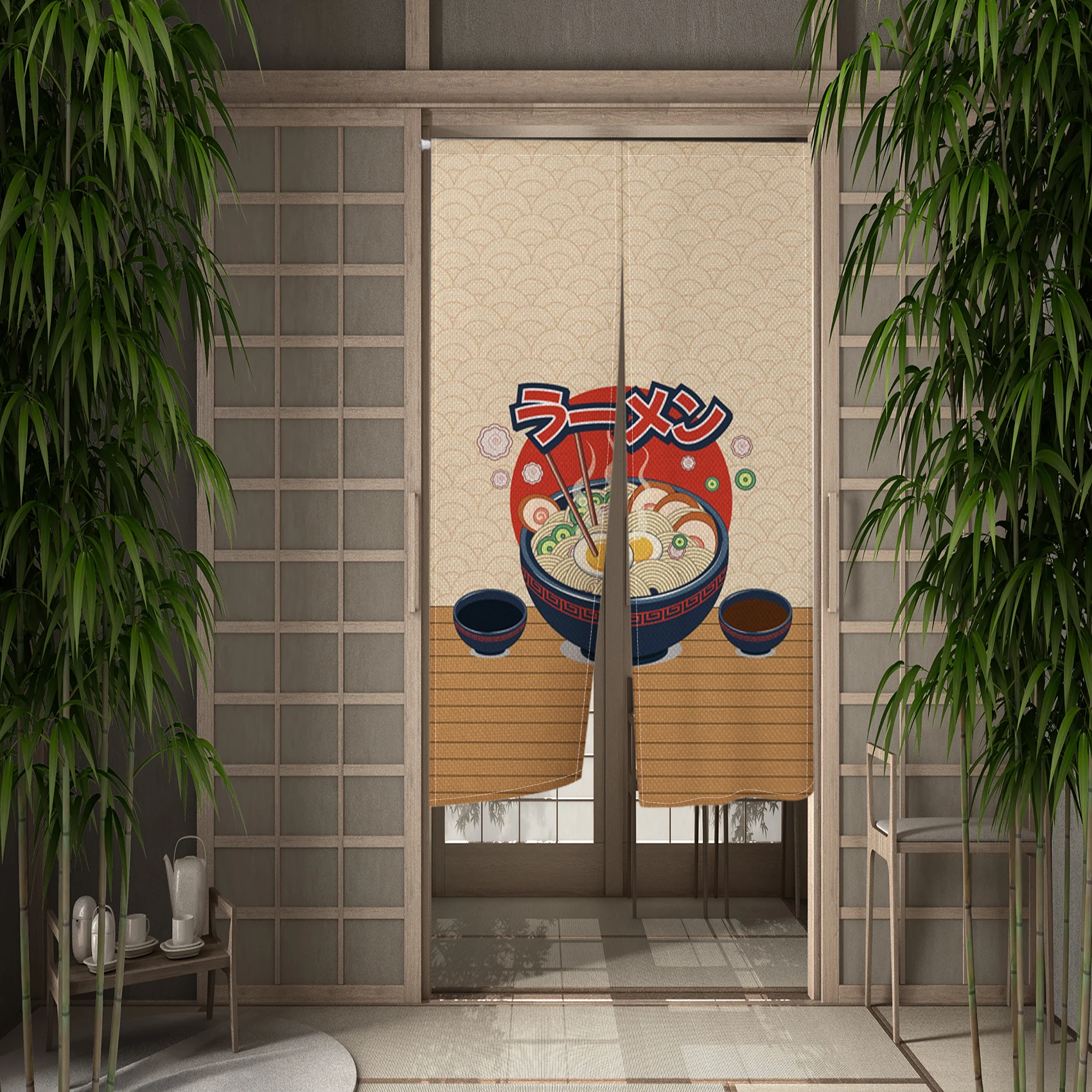 Japanese Noren Curtain Decor Curtains 2 Pieces
