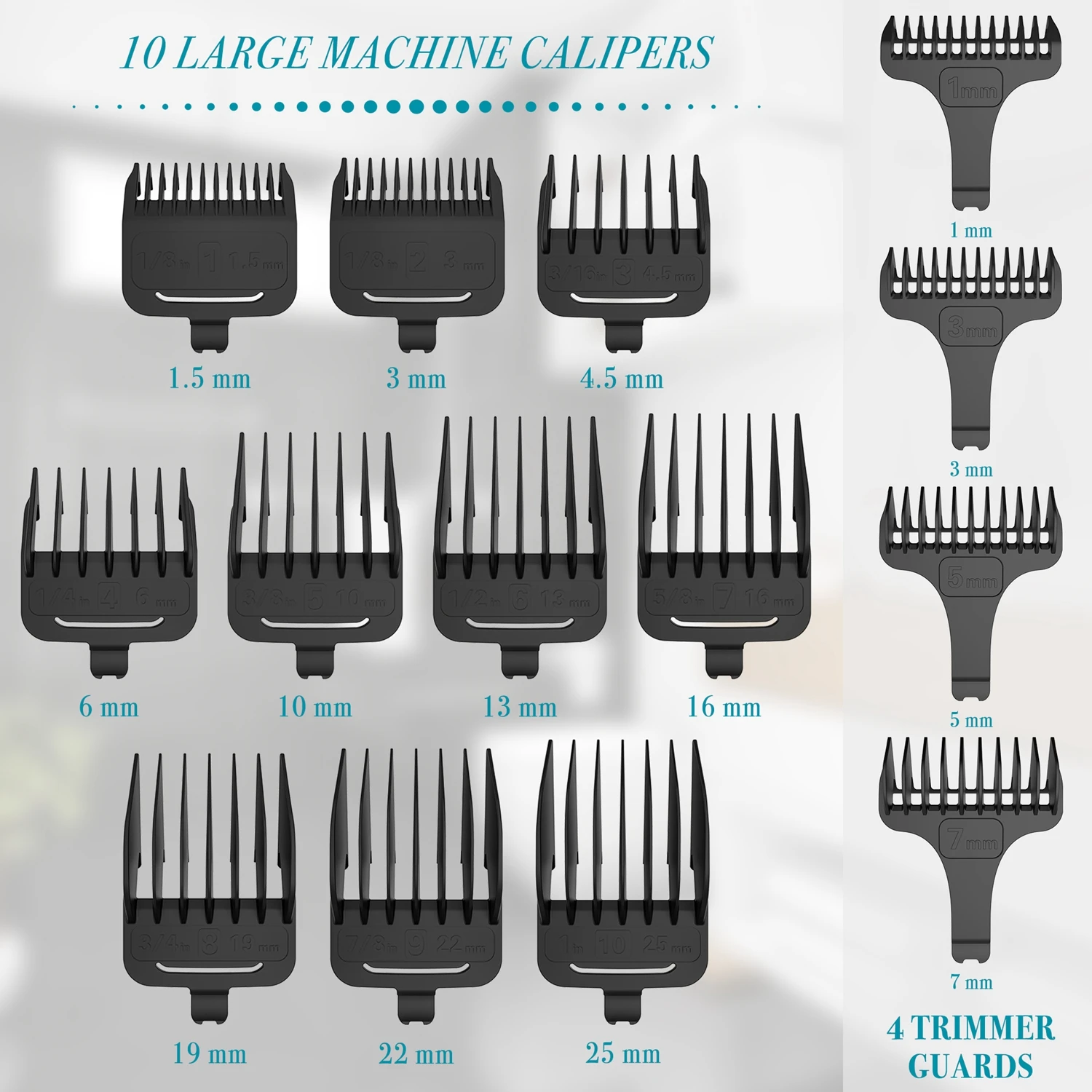 HATTEKER Professional Hair Clippers for Men, Cordless Metal Barber Clippers and Trimmers Set, Clippers for Hair Cutting Kit 3