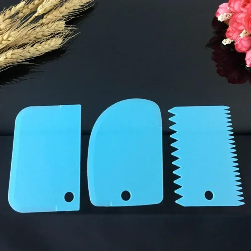 3pcs Cake Scraper Plastic Baking Tools Honey Cream Flour Scraper Supplies Household Kitchen Accessories Baking Gadgets baking tool baking accessories cake scraper