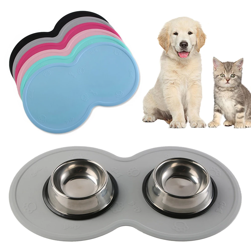 

48*27cm Pet Dog Puppy Cat Feeding Mat Pad Cute Cloud Shape Silicone Dish Bowl Food Feed Placement Dog Accessories