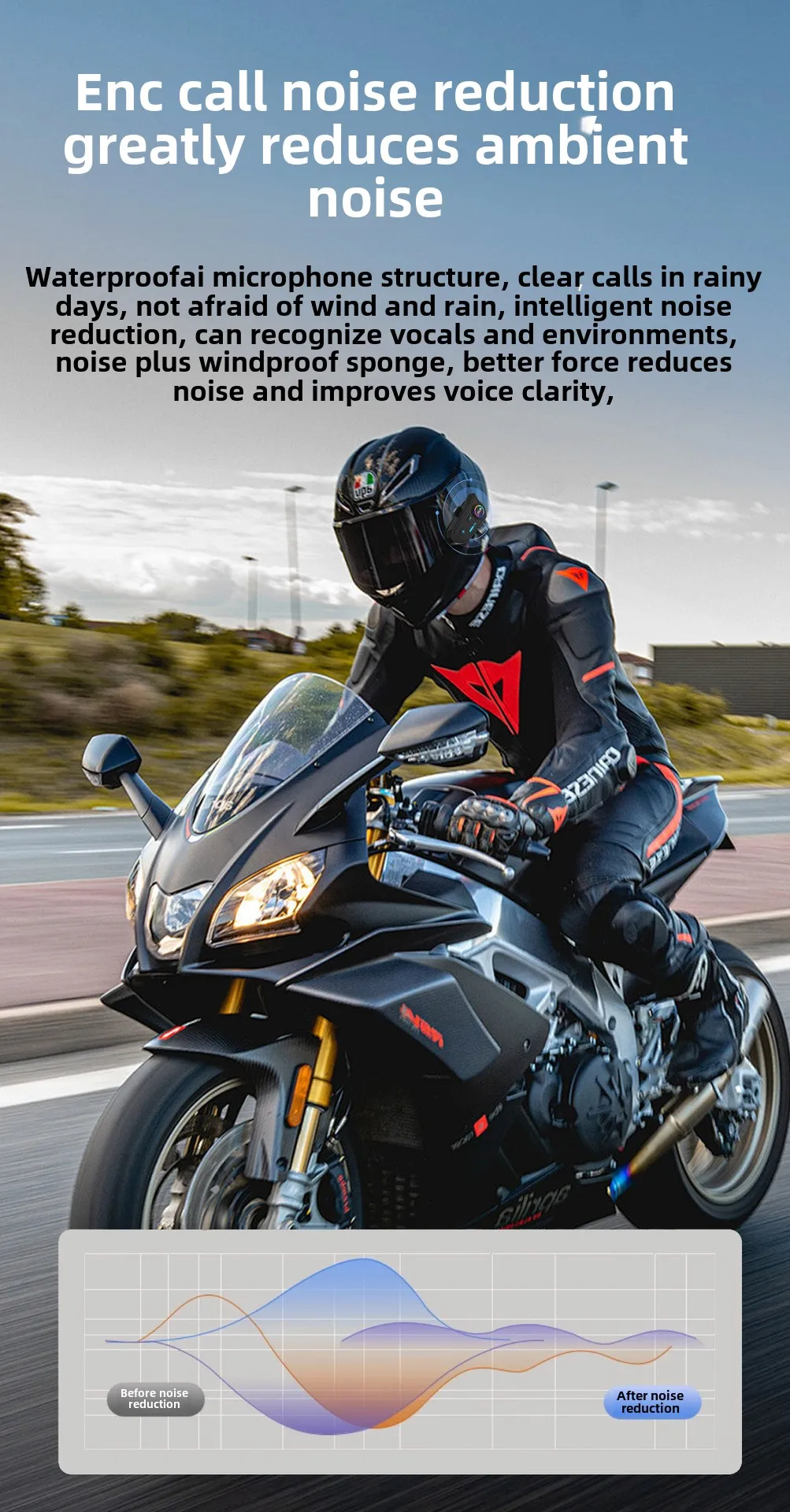 Wireless helmet Bluetooth headset Motorcycle helmet Bluetooth headset Waterproof